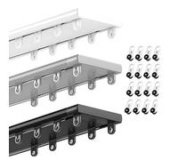 Generico Silent Double Curtain Track Ceiling Mount 1PCS Curtain Conjoined Double Rail, Aluminum Curtains Rods for Windows/Bedroom/Hotel 0.5/1.2/3/4.5/5.6/8/10m(Nero,9.3(m))