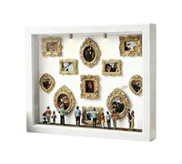 Generico Silhouette Frame - DIY Shadow Box Display with Spotlight, 11 Gold Mini Frames And 8 Figurines | Creative Memory Display Decor for Wedding Birthday Home Living Room