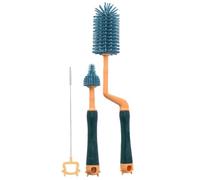 Generico Silicone Bottle Brush - 33cm 360 Rotating Washer | PP Bottle Cleaning Brush Set, Soft High Heat Resistant Detachable Head Nipple Pacifier Scrubber Kids Cup Shower Registration Gift