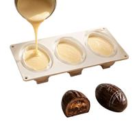 Generico Silicone Cake Mold - 3-Cavity Reusable Almond Shape Baking Mould