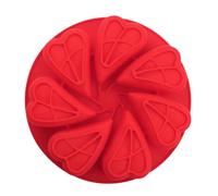 Generico Silicone Cake Molds - 7 Cavity Heart Shape, Reusable Baking Tray, Non Stick Dessert Mould for Chocolate Candy Jelly Soap Candle Making Craft Kitchen Tool
