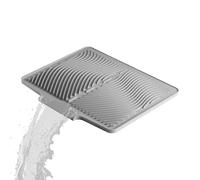 Generico Silicone Dish Drying Mat, 40x33cm Drainage Hole Kitchen Drying Pad, Non Slip Heat Resistant Countertop Rack Mat, Water Draining Dish Organizer Tray, for Sink Counter Utensils Pots Use