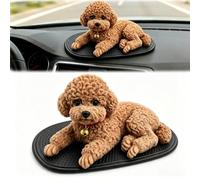 Generico Silicone Dog Dashboard Decoration for Car,Realistic Teddy Puppy Shape Dashboard Decoration,Cute Static Dog Ornament for Vehicle Interior, Desk, Shelf, Dog Lover Gift