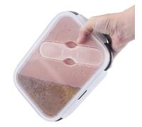 Generico Silicone Lunch Box - Foldable Box | 2-Compartment Food Container | Leakproof, Microwave Safe, Dishwasher Safe, Freezer Sáfe, Space-Saving Design, For Adults Kids Office School Travel