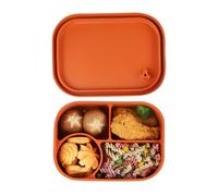 Generico Silicone Lunch Box with 4 Compartments, Reusable Microwave-Safe Food Storage Containers for Meal Prep, Salad, Snacks, and Sandwiches, Leakproof Eco-Friendly Box