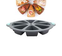 Generico Silicone Pans - Triangular 8 Cavity, Standard Size with Flexible Base, Food Grade Material, Non Stick Coating, Professional Pastry Mold for Cheesecake Bread Pizza Cornbread Muffins