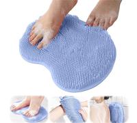 Generico Silicone Shower Foot Scrubber Mat with Non-Slip Suction Cups, Feet and Back Cleaning Pad, Hands-Free Bathroom Massage Pad, Quick-Dry Soft Bristles for Daily Care and Relaxing Spa Use