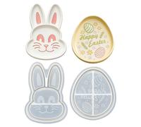 Generico Silicone Tray Mold - Easter Ornament Epoxy Craft | Flexible Material with Rabbit And Egg Shapes, DIY Trinket Tray Mold for Home Dinner Room Holiday Table Wedding Party Decorations