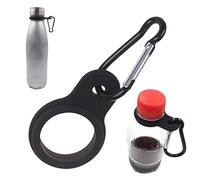 Generico Silicone Water Carrier Clip - Portable Hands-Free Holder With Carabiner - Flexible Drinks Hook For Backpacks & Belts - Outdoor Hiking, Camping & Travel Accessory - Black/Hot Pin