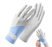 Generico Silk Gloves - 21cm Splicing Non Slip Thin Driving Gloves Ice Silk UV Protection Breathable Full Finger Sunscreen Glove For Women Princess Style Cycling Driving Summer Outdoor Wear