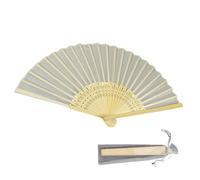 Generico Silk Hand fan- 20 cm Wooden Frame Fan, Vintage Style Folding Design, Lightweight Portable fan| Charming Party Decoration