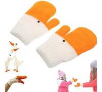 Generico Silly Goose Gloves, Funny Novelty Animal Gloves Women Winter with Thermal Soft Lining Cute Knit Mittens (1pcs)