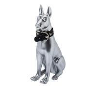 Generico Silver Doberman Pinscher Statue Home Animal Ornament, Handmade Resin Crafts Mini Doberman Figurine,Creative Dog Model Decoration for Home,Office,Dogs Lovers,Collectors