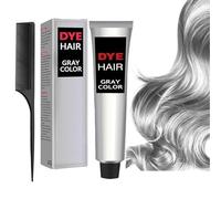 Generico Silver Gray Natural Hair Dye Cream,Silver Metallic Hair Dye,DIY Hair Dyes Permanent,Unisex Fashion Dyes for all Hair Types