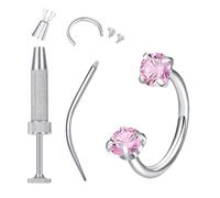 Generico Silver Nose Hoop Set, Lightweight Piercing Ring Pack, Rust Free Body Jewelry Collection, Polished Finish Helix Lip Rings, Classic Elegant Style Set for Party Wedding Use