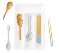 Generico Silverware Organizer - Flatware Organizer Compact Holder with 4 Compartment | Forks Cooking Kitchen Cabinet Countertop | Home Apartment Dorm College Camping House, Drawer Storage Tray