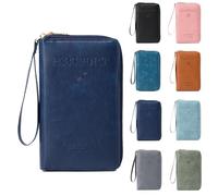 Generico Similarbe Multi-functional Passport Wallet, Essential Travel Anti-Theft Wallet Storage Case, Credit Cards Case Holder for Women Men (Navy Blue)