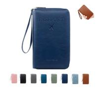 Generico Similarbe Multi-functional Passport Wallet, Unisex Anti-Theft Protection Wallet Accommodates ID Cards, and Cash (Navy blue)