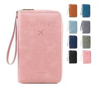 Generico Similarbe Multi-functional Rfid Passport Wallet, Rowgins Rfid Passport Holder, Wallets Cover Case for Travel with Anti-Theft Protection (Pink)