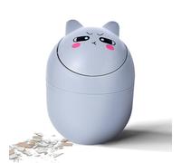 Generico Simpatica mini pattumiera - Cestino della spazzatura da scrivania e - contenitore per immondizia con coperchio scossa, pattumiera antiodore per comodino, scrivania