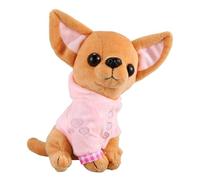 Generico Simpatico giocattolo per cuccioli di cane, peluche di chihuahua in piedi, bambola morbida di peluche, adorabile giocattolo per cani per bambini, ornamento per cani domestici, 17 cm, rosa