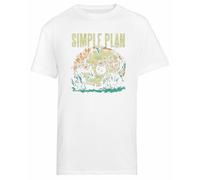 Generico Simple Plan Skull Vintage T-Shirt A Maniche Corte da Uomo White Tee da Uomo