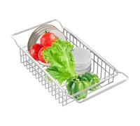 Generico Sink Organizer Kitchen - Drain Rack Wire Basket Telescopic Storage Shelf | Under Cabinet Hanging Caddy Metal Stand Holder | Modern Countertop Tidying Sponge Rag Accessories