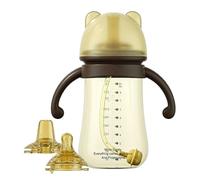 Generico Sippy Cups, Straw Wide Neck Baby Training Cup Handles, Adorable Leakproof Milk Feeding Bottles Designed, Easy Grip and Anti-Colic Function, Suitable for Babies Ages 3 Months Up