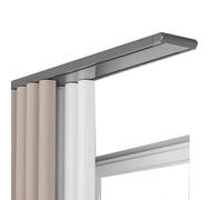 Generico Sistema di binari per Tende, Asta per Tende a soffitto a Doppio Binario Resistente - Binari scorrevoli per Tende da 3,9 m con Ganci a Rullo - Ferramenta per Tende Grigia Resistente per Un Fu
