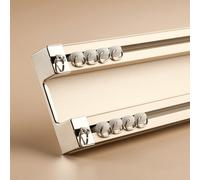 Generico Sistema di binari per Tende, binari Doppi per Tende Resistenti - Set divisorio a soffitto per Soggiorno, Bagno, Camera da Letto - Design Combinato in Elegante Oro (500 cm)