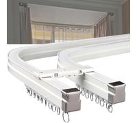 Generico Sistema di binari per Tende, Binario Doppio Flessibile e Pieghevole, Montaggio a Parete/soffitto con staffe e pulegge, Elegante Binario per Tende Resistente da