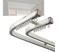 Generico Sistema di binari per Tende, Binario Doppio Flessibile e Resistente per finestre a bovindo, Binario Curvo Flessibile in Alluminio da 2,3 m/7,5 Piedi, Montaggio a soffitto/Parete, Ideale per