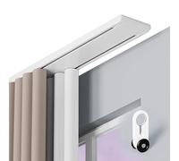 Generico Sistema di binari per Tende, Binario Doppio per Tende Resistente - Asta per Tende a 2 binari da soffitto per finestre di Camera da Letto e Soggiorno, 1,9 m (6,2 Piedi) - Bianco con Accessori