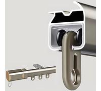 Generico Sistema di binari per Tende, Binario in Alluminio per Montaggio a Parete/soffitto - Ideale Come divisorio per spogliatoi, finestre a bovindo, soggiorni e camere da Letto, Colore Champagne, 1