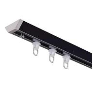 Generico Sistema di binari per Tende, Binario per Tende a soffitto Nero Resistente da 1,8 m con rulli - Facile da installare Come divisorio per Soggiorno, Camera da Letto, Ufficio - Sistema di binari