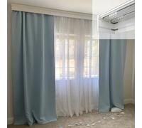 Generico Sistema di binari per Tende Doppie 4 in 1 per impieghi gravosi - Montaggio a soffitto/Parete da 16,1 Piedi - Soluzione Versatile per Il Trattamento delle finestre per l'arredamento della CAS