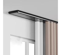 Generico Sistema di binari per Tende, Kit di binari Doppi per soffitto Resistenti con rulli silenziosi, Binario Nero da 370 cm per Soggiorno, Camera da Letto, Bagno, Facile Installazione, Tende scorr