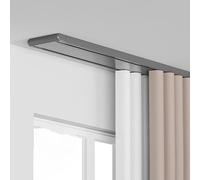 Generico Sistema di binari per Tende, Kit di binari Doppi per soffitto Resistenti con rulli silenziosi, 370 cm, Grigio, Perfetto per Soggiorno, Camera da Letto e Bagno, Facile Installazione, Elegante