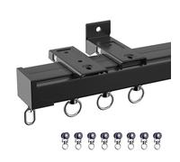Generico Sistema di binari per Tende scorrevoli in Alluminio ad Alta Resistenza per Montaggio a soffitto e a Parete, 460 cm, binari per Tende Regolabili per Uno Scorrimento Fluido, Disponibili in NER