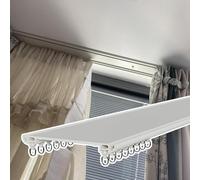 Generico Sistema di binari per Tende, Set di binari a soffitto in Alluminio Resistente - Binari Doppi da 1 m con Ruote silenziose per Soggiorno e Camera da Letto, Ideale Come divisorio per Ambienti (