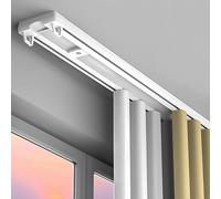 Generico Sistema di binari per Tende, Set di binari a soffitto in Alluminio Resistente - Binari per Tende a Doppio Montaggio da 4 Metri con Ruote silenziose per divisorio, Ideale per Soggiorno e Came
