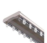 Generico Sistema di binari per Tende, Set di binari per Tende in Alluminio Resistente - Doppio Binario a soffitto con Ruote silenziose per divisorio tra Soggiorno e Camera da Letto, 3 m/9,8 Piedi, co