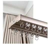 Generico Sistema di binari per Tende, Sistema di binari per Tende a soffitto con Doppio Binario e rulli silenziosi per un'installazione Senza Sforzo (Oro Champagne, 2,6 m)