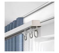 Generico Sistema di binari scorrevoli per Tende a soffitto - Kit Completo in Lega di Alluminio per divisori di Ambienti, Ideale per camerette, uffici e Appartamenti - Binario Nascosto per soluzioni c