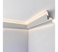 Generico Sistema di canali LED a Forma di V con Lente di Copertura, Pannello diffusore per Luce da soffitto da 32,8 Piedi per Profili di rifinitura e Illuminazione indiretta su intonaco (Bianco)