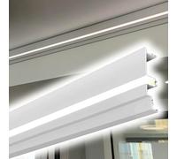 Generico Sistema di canali LED nascosti da 1 m a 50 m, battiscopa in Alluminio per Strisce Luminose a LED, diffusori e battiscopa per Illuminazione indiretta, Bianco H-15 cm (5,9 Pollici), L 26 m (85
