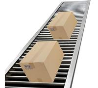 Generico Sistema di rulli trasportatori espandibili in Acciaio Inossidabile Personalizzabile da 8 a 36" con Ruote a Pattino - Perfetto per la movimentazione delle Merci in aeroporto e per Le stazioni