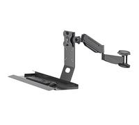 Generico Sit-Stand Single Monitor Wall Mount, Wall Mounted Work Station with Foldable Keyboard Tray, Height and Angle Adjustable, with Gas Spring Arm, Max Load 22 Kg, Fits 17"-35" Screens(45cm)