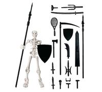 Generico Skeleton Action Figure, Movable Human Bone Figurine, Posable Halloween Ornament for Collecting, Home, Classroom, Table, or Holiday Decor Indoor & Outdoor, 1.38x0.59x5.12 inches, White