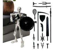 Generico Skeleton Action Figure, Movable Skeleton Figurine with Realistic Joints, Human Bone Model Halloween Desktop Ornament for Display, Collecting, Holiday Table, Home, Workplace, Classroom